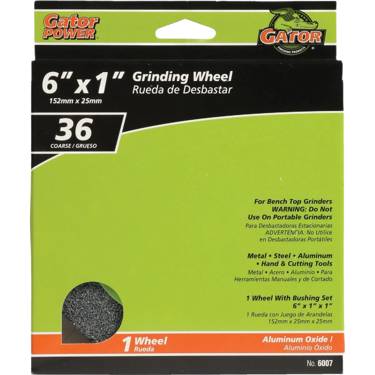 Recyclable Gator Blade 6 x 1 In. Bench Grinding Wheel 36 Grit High-Quality