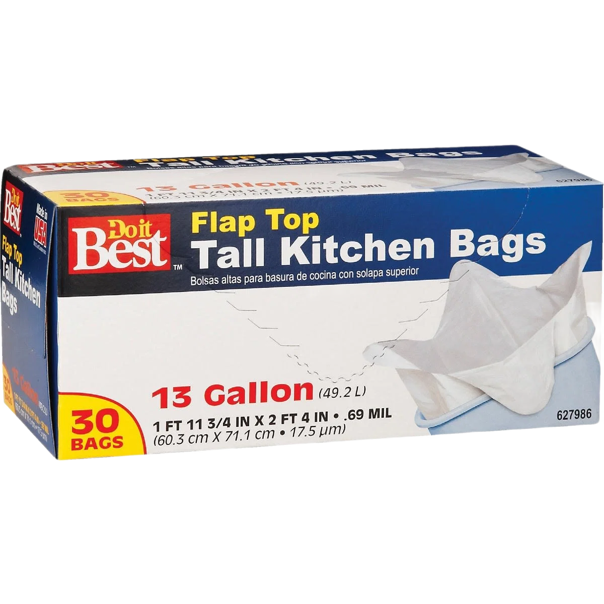 Verified Do it 13 Gallon Tall Kitchen White Trash Bags 30-Count Proven