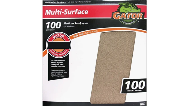 Responsible Gator 9 X 11 Multi-Surface 100-Grit Medium Sandpaper Single Sheet Solid