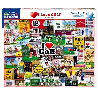 Recyclable White Mountain I Love Golf 1000 Piece Jigsaw Puzzle Effective