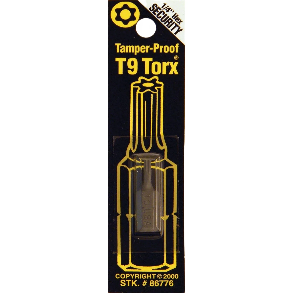 Detailed Way Tools T9 Tamper-Proof Torx Security Bit Organic