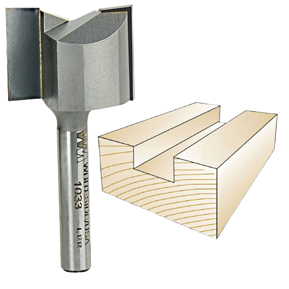 Flexible Whiteside Straight Bit 1 4 in. SH x 1 in. CD x 3 4 in. CL Top-Quality