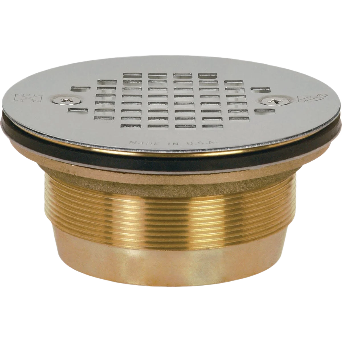 Powerful Sioux Chief Cast No-Caulk Shower Drain with Stainless Steel Strainer Safe