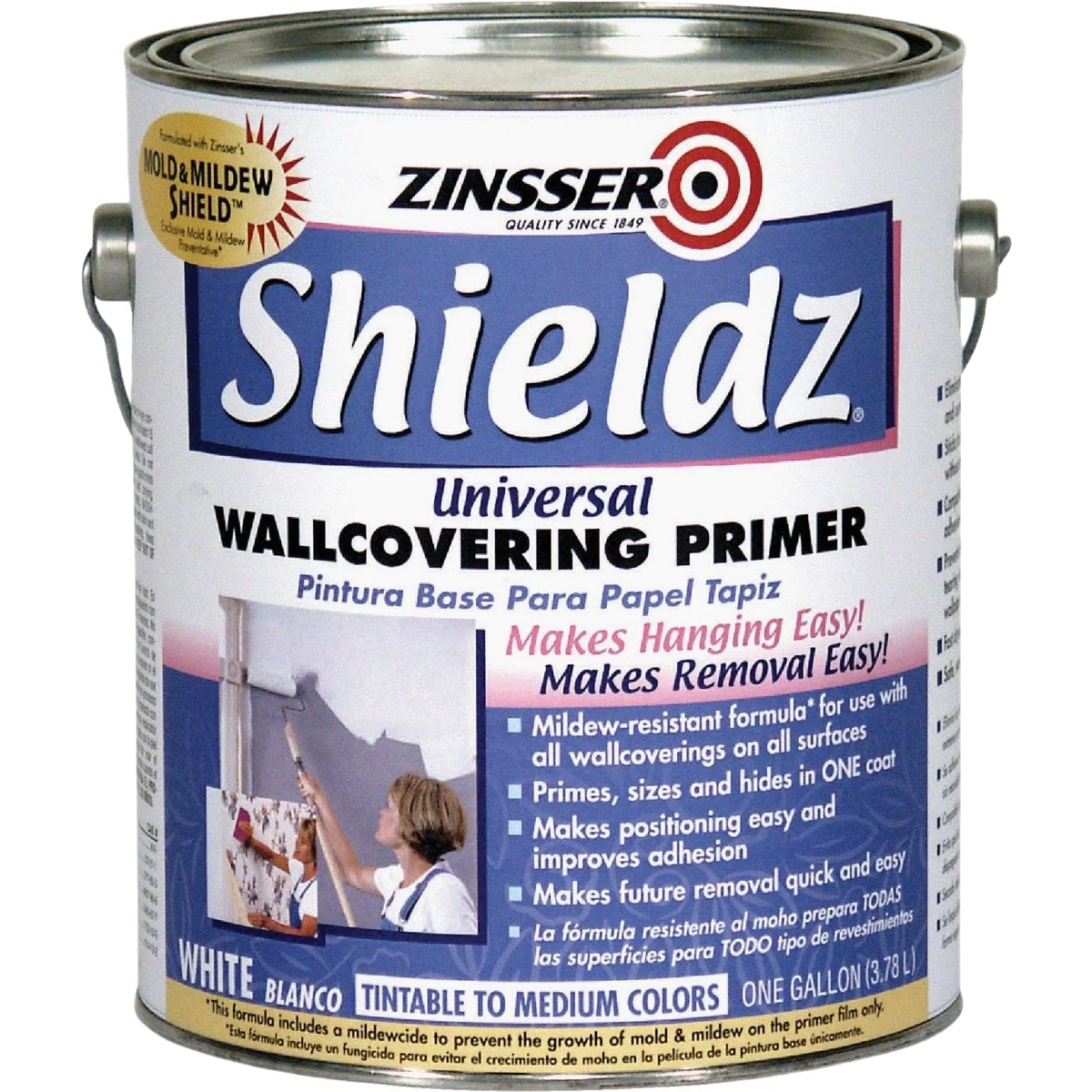Consistent Zinsser Shieldz White Universal Wallcovering Primer 1 Gallon Enhanced