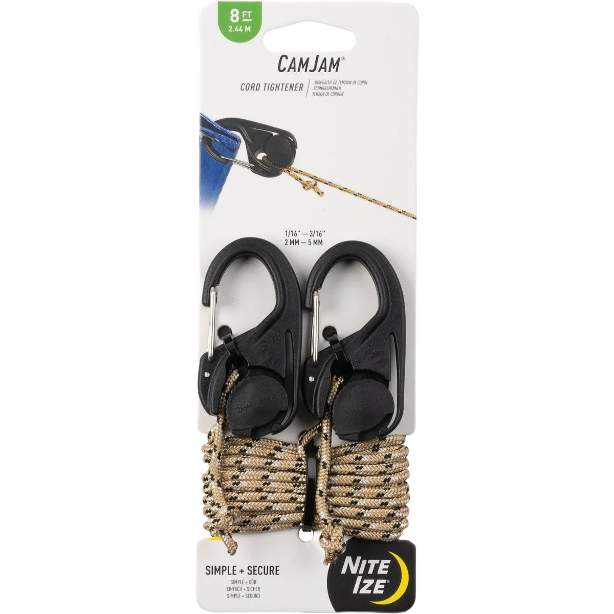 Minimalist Nite Ize CamJam Rope Tightener with Rope 2-Pack Effective
