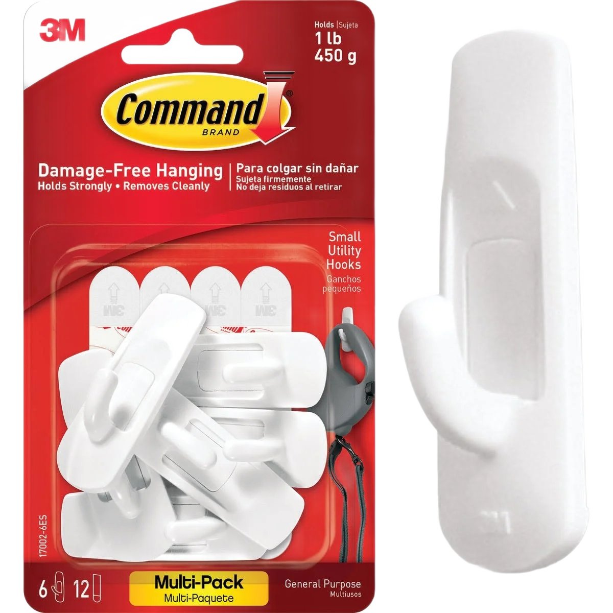 Detailed 3M Command Small Utility Adhesive Hook 6-Pack Fine Crafted