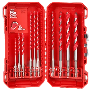 Reusable Milwaukee SHOCKWAVE™ Impact Duty™ 10-PC Carbide Hammer Drill Bit Kit Sophisticated