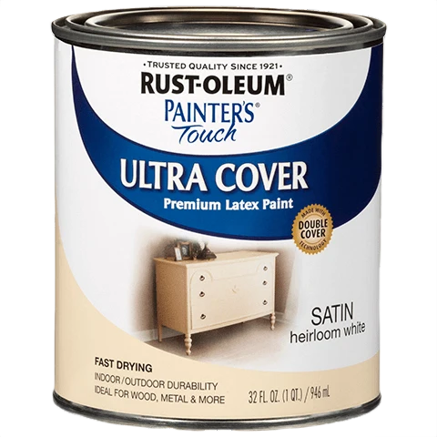 Exceptional Rust-Oleum Painters' Touch Heirloom White Satin Brush-On Paint 1 Quart Superior