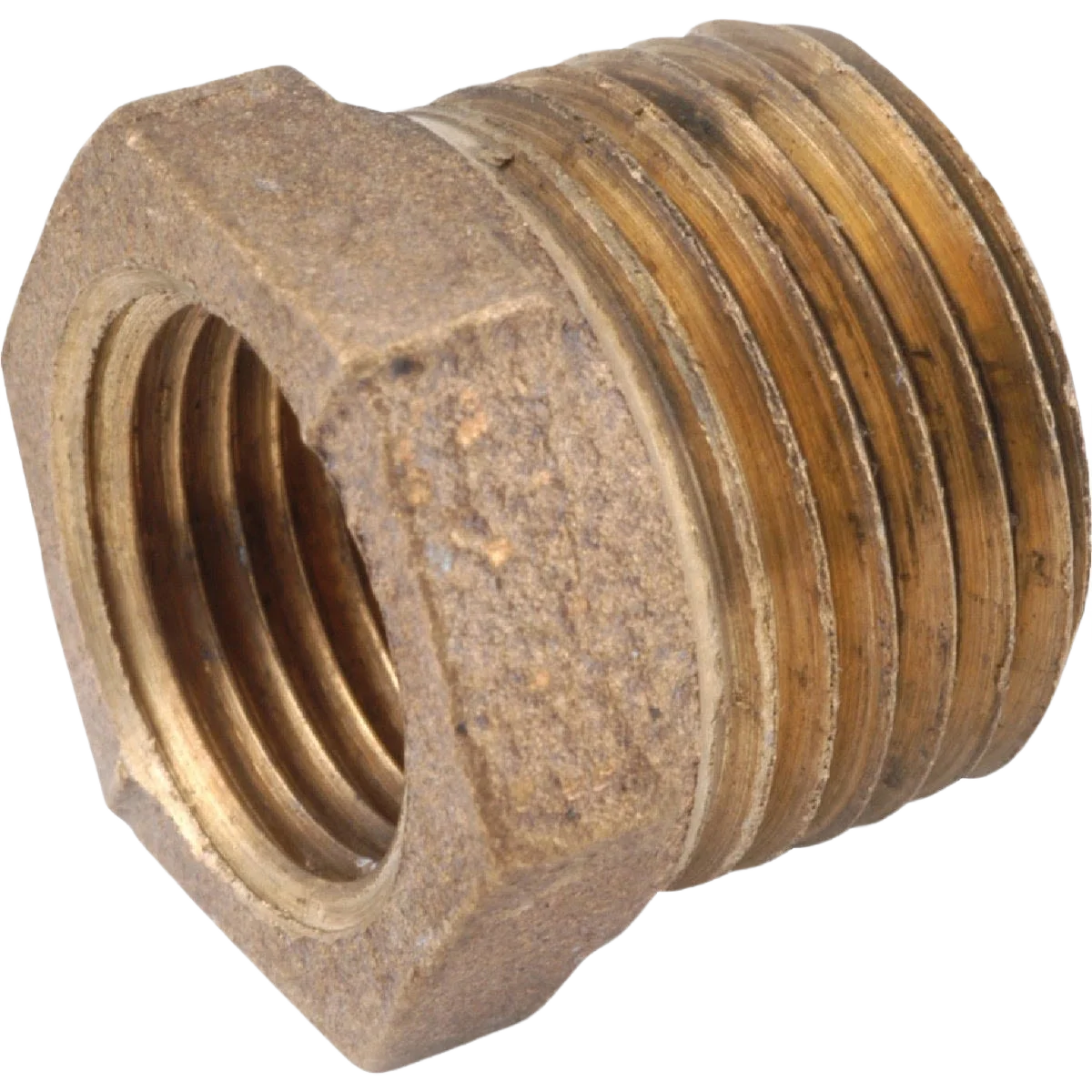 Original Anderson Metals Red Brass Hex Reducing Bushing 1 4 In. MPT x 1 8 In. FPT Dependable