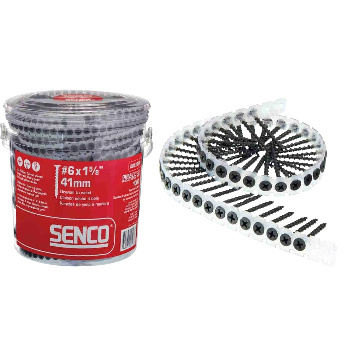 Eco-Friendly Senco DuraSpin 6 x 1-5 8 In. Phillips Bugle Head Collated Drywall Screw Phosphate Finish 1000 Ct. Outstanding