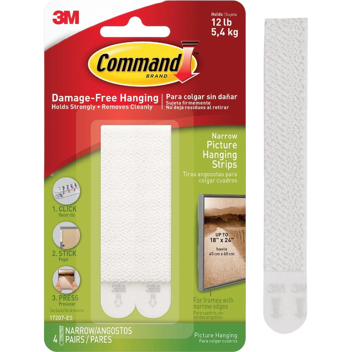 Efficient 3M Command Narrow White Interlocking Picture Hanger 4-Pack Eco-Friendly