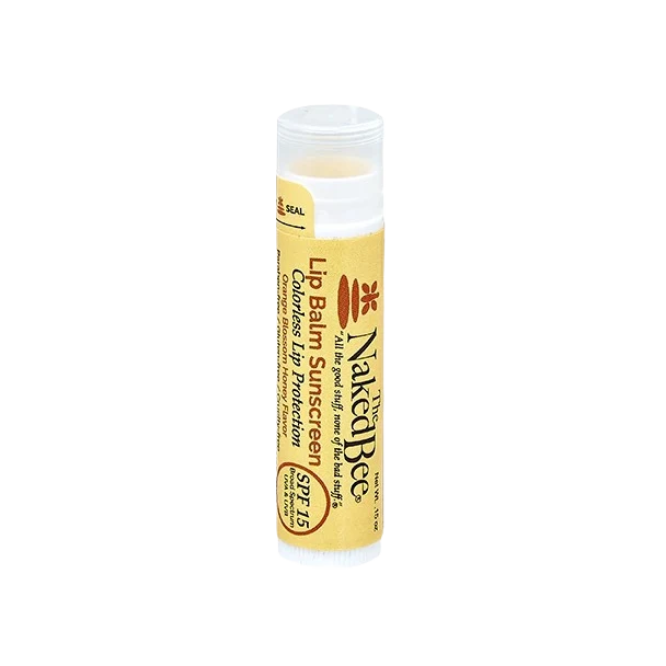 Recyclable The Naked Bee SPF 15 Orange Blossom Honey Colorless Lip Balm Green