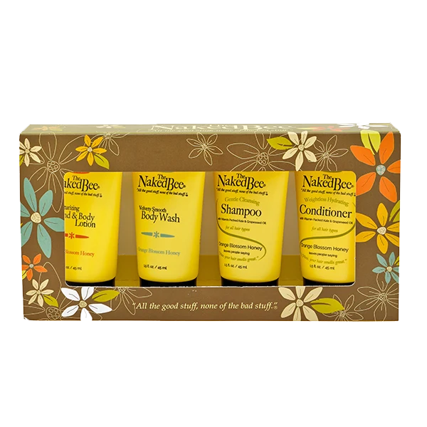 Reliable The Naked Bee Hospitality Travel Kit 4 Pack Reusable