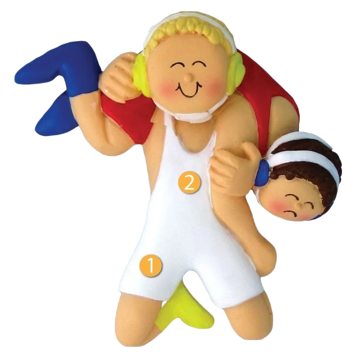 Lightweight Ornament Central Personalized Blonde Male Wrestling Ornament Detailed