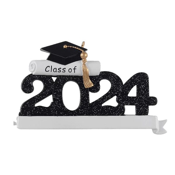 Detailed Rudolph Me 2024 Black Graduation Personalized Ornament Sophisticated