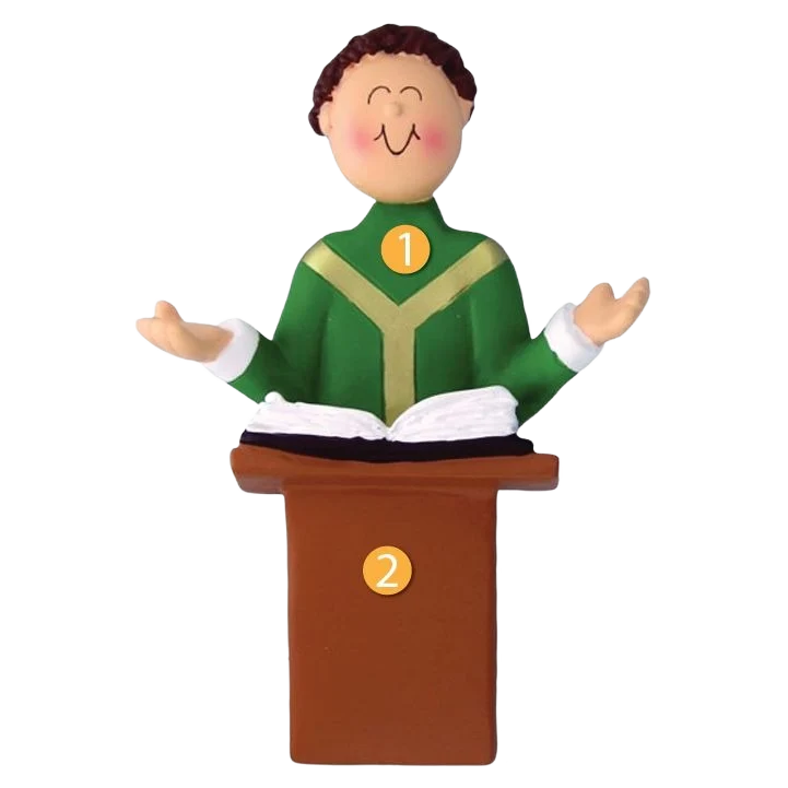 High-Grade Ornament Central Personalized Brunette Male Priest Ornament Classic