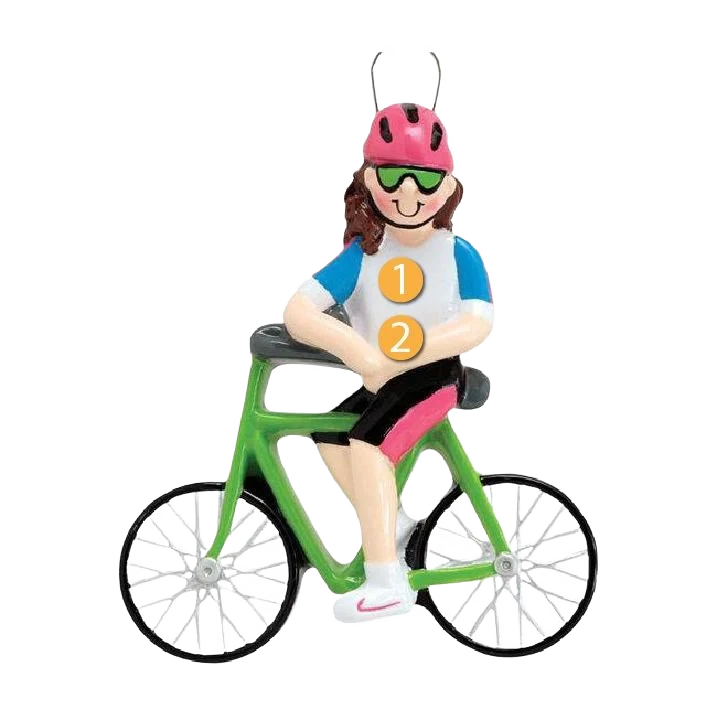 Authentic Rudolph Me Personalized Girl on Bicycle Ornament Effective
