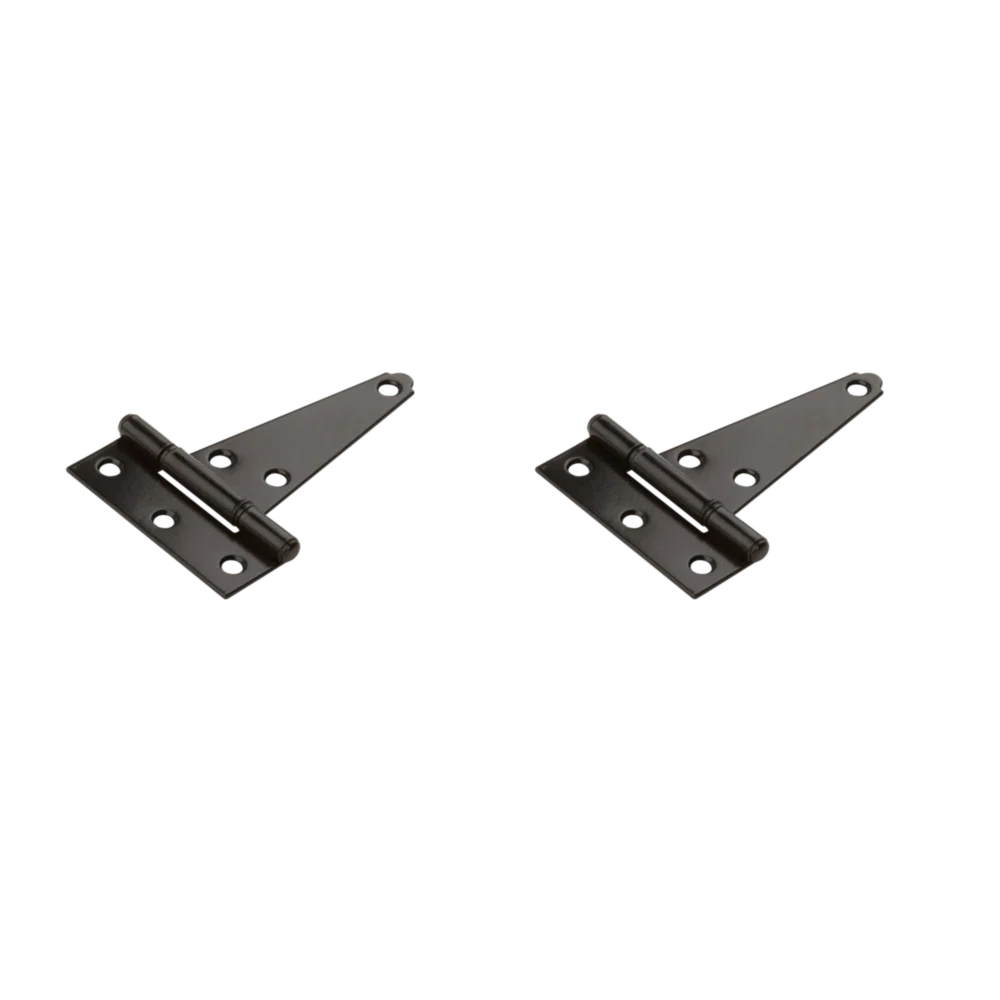 Quality National Hardware 4 Black Heavy-Duty Tee Hinge 2-Pack Lightweight