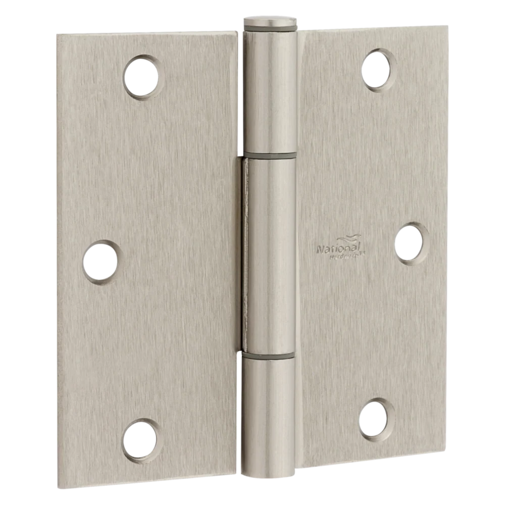 Carefully Designed National Hardware Squeak Guard 3-1 2 Satin Nickel Hinge with Square Corner 3-Count Optimized