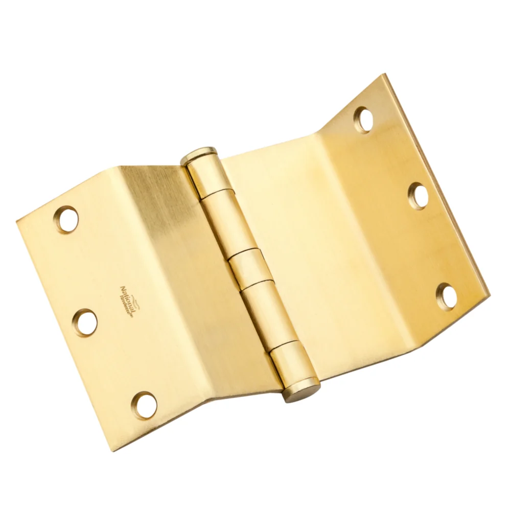 Minimalist National Hardware Satin Brass Swing Clear Hinge Recyclable
