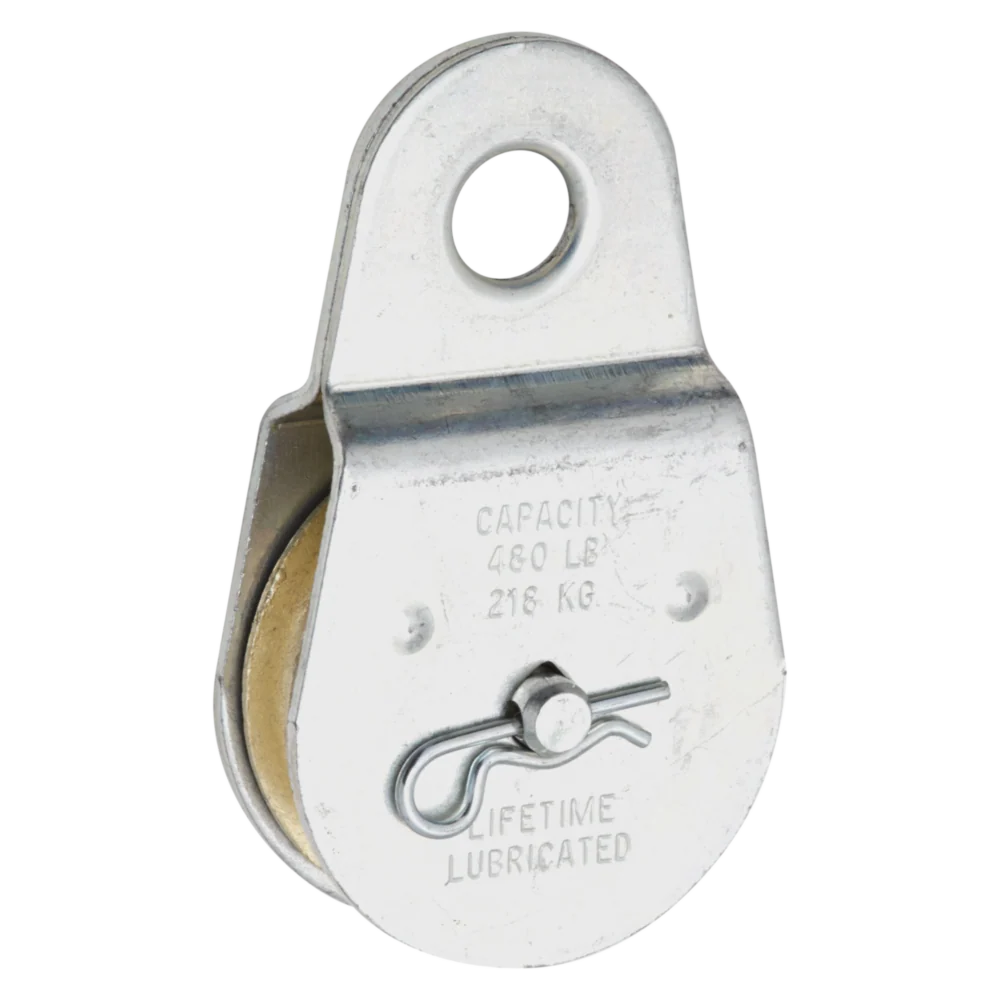 Enhanced National Hardware 2 O.D. Single Fixed Eye Steel Rope Pulley Classic