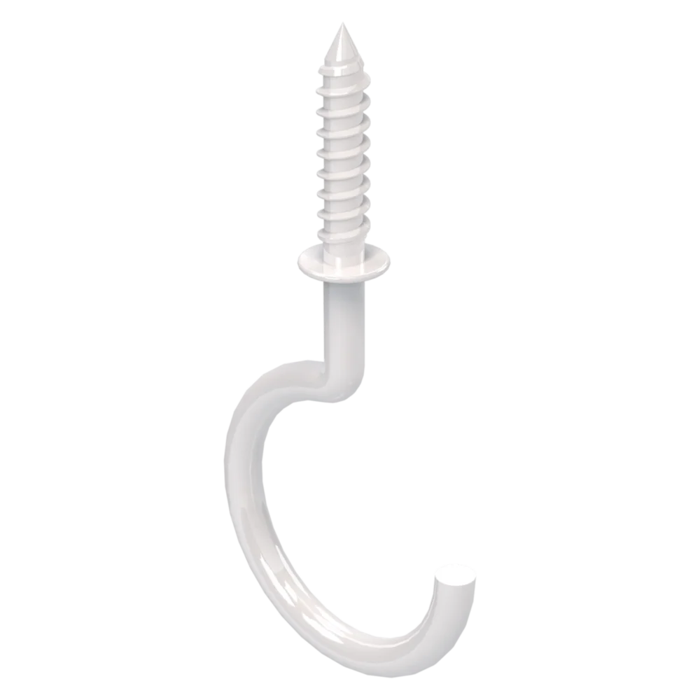 Functional National Hardware White Vinyl-Coated Ceiling Hook 2-Pack High-End