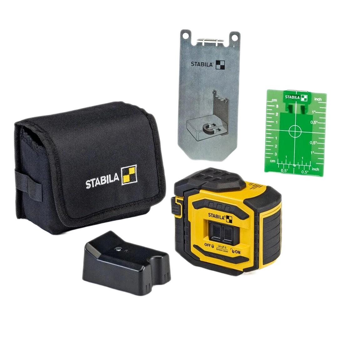 Certified Stabila LA-5P Green 5 Point Laser Level Tool Set Traditional