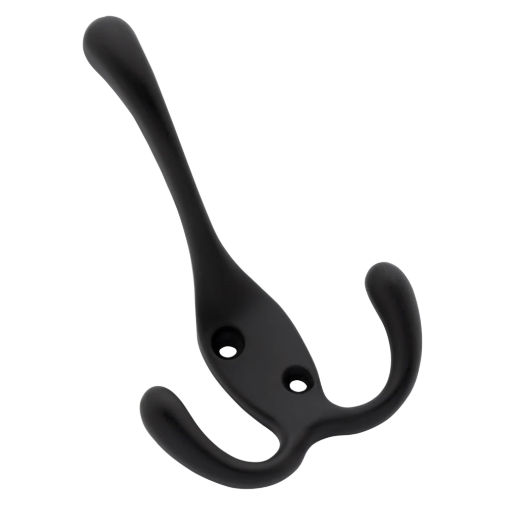 Proven National Hardware Matte Black Triple Robe Hook Functional