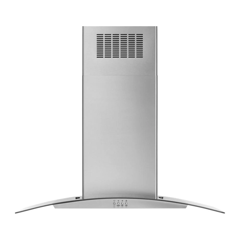 Natural 36 Curved Glass Island Mount Range Hood Smart