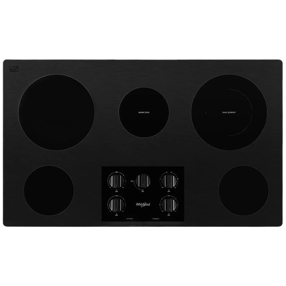 Smooth 36-inch Electric Ceramic Glass Cooktop with Dual Radiant Element Refined