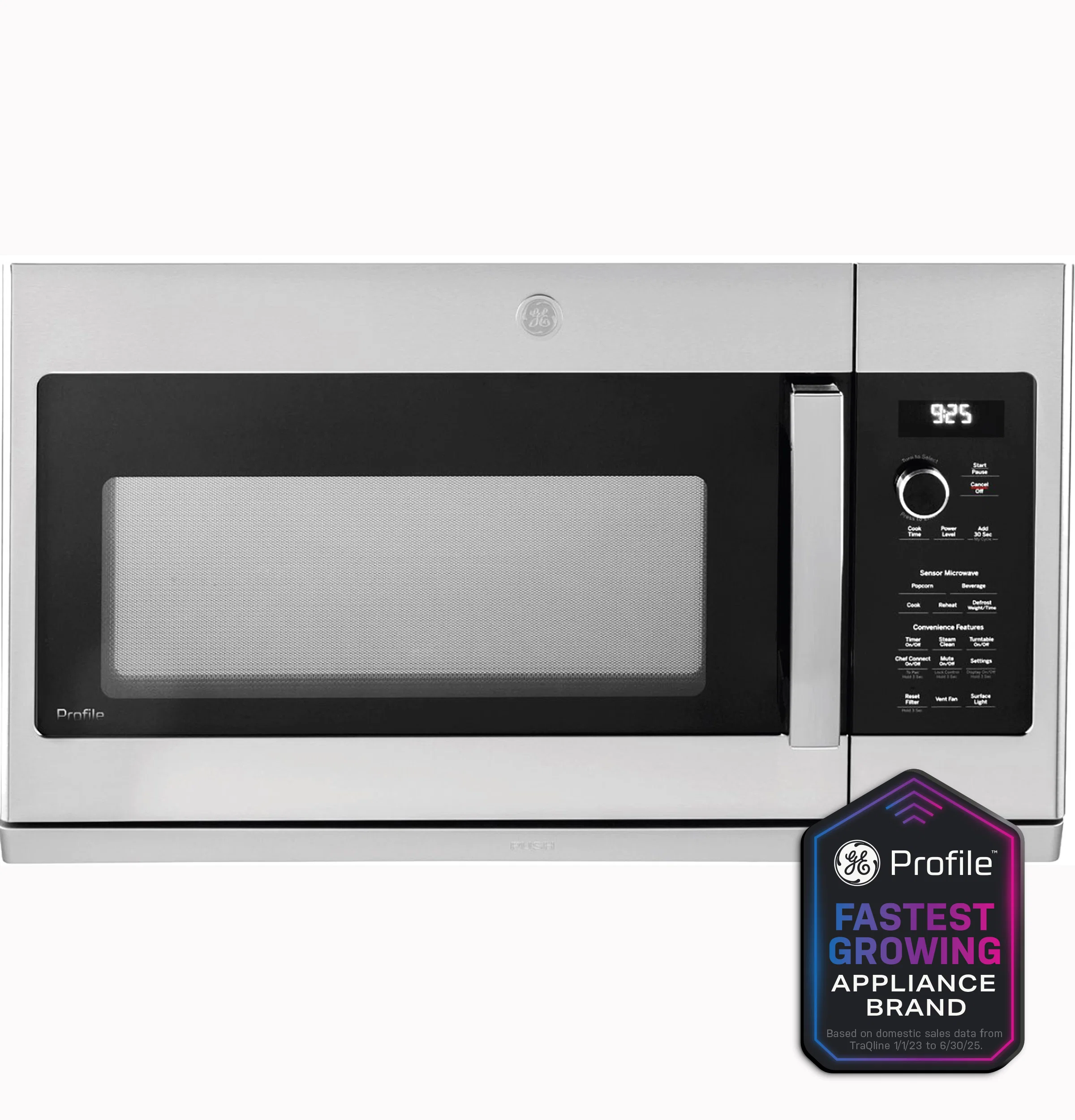 Flexible GE Profile™ 2.2 Cu. Ft. Over-the-Range Sensor Microwave Oven with Extendable Slide-Out Vent Sophisticated