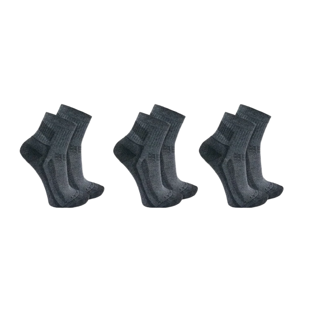 Relaxed Carhartt Men's Force Midweight Quarter Sock 3-Pk Natural