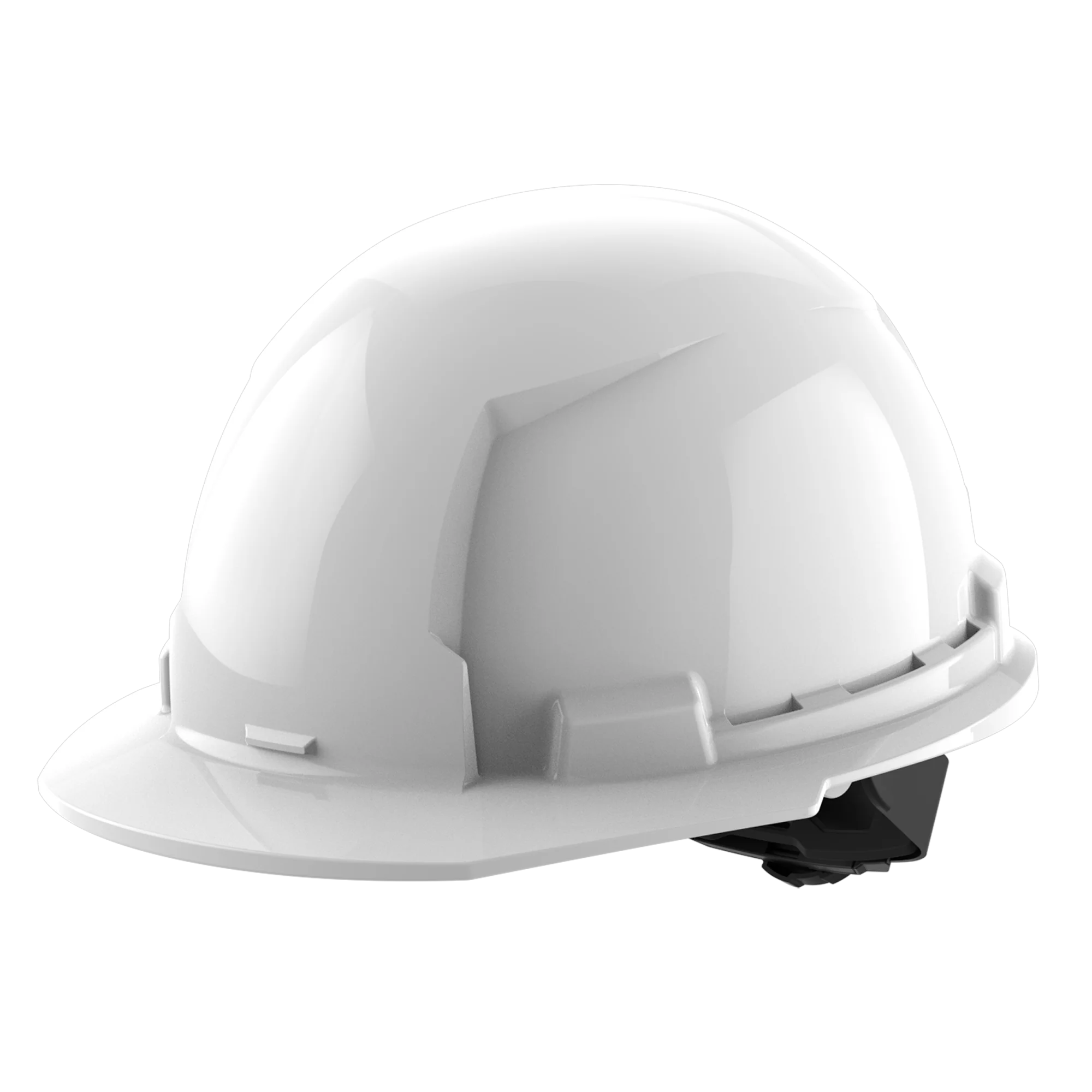 Minimalist Milwaukee BOLT™ White Front Brim Hard Hat w 4pt Ratcheting Suspension USA - Type 1 Class E Reusable