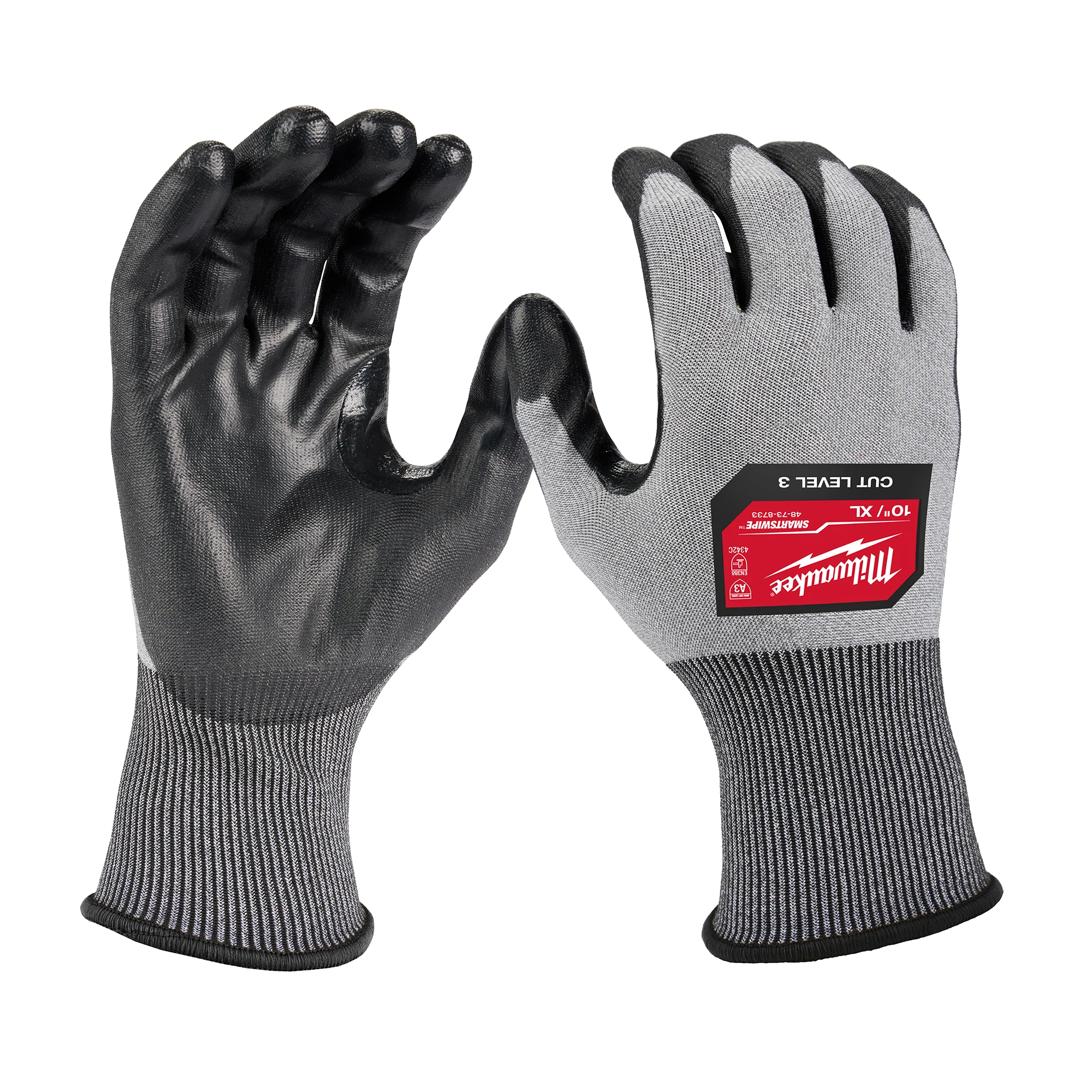 Unique Milwaukee Cut Level 3 High Dexterity Polyurethane Dipped Gloves - XL Solid