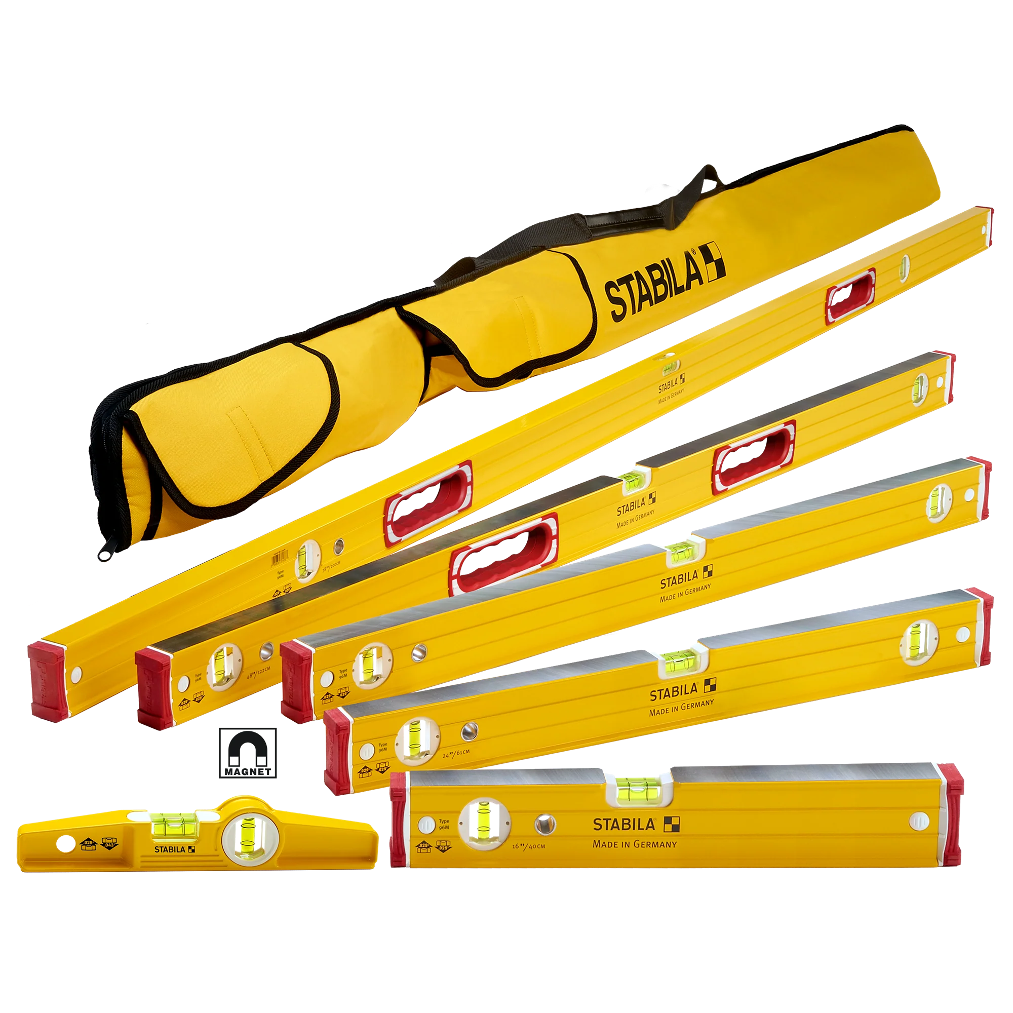 Comfortable Stabila Type 96M 6-Pc. Magnetic Level Set w Carrying Case Next-Generation