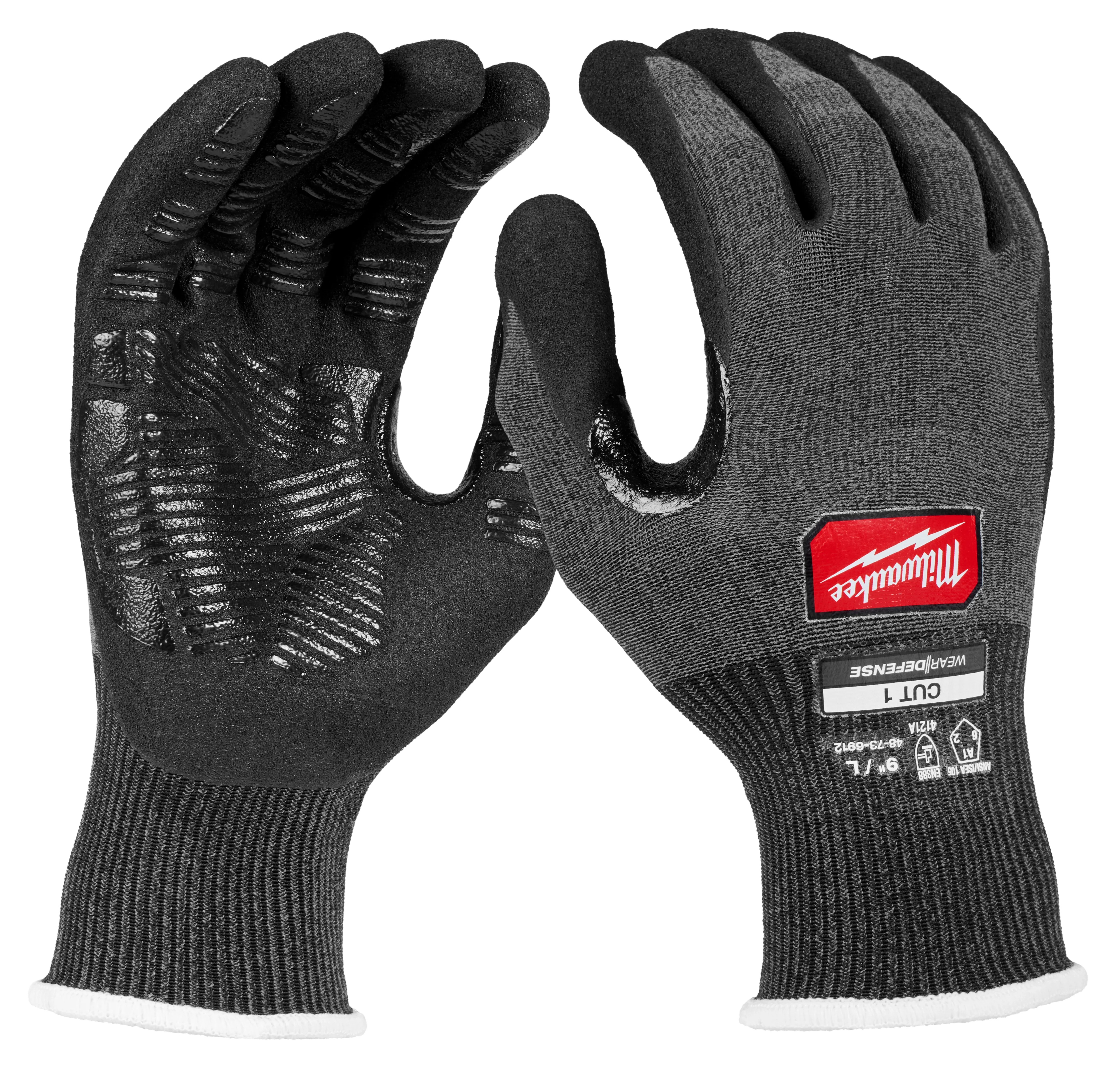 Artisan Milwaukee Cut Level 1 Nitrile Dipped Gloves w WEAR-DEFENSE™ Protection - L Certified
