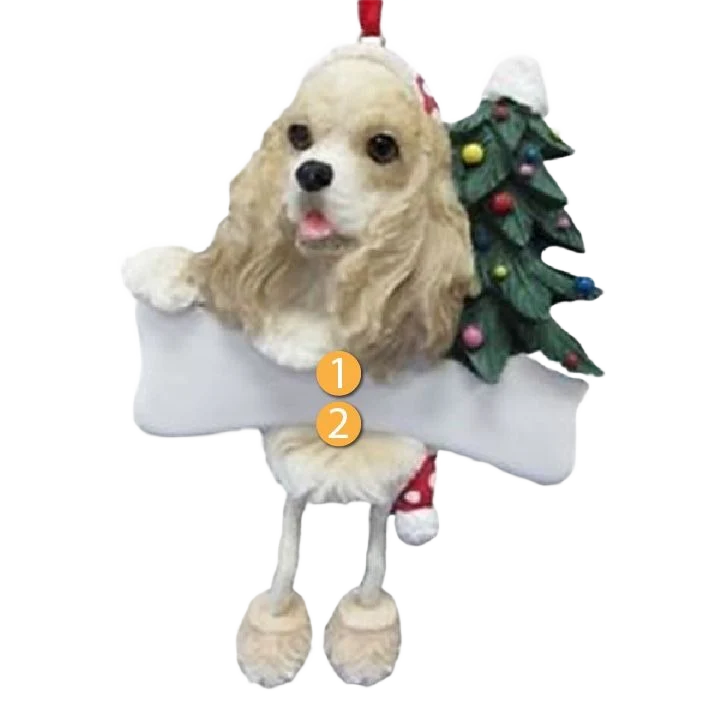 Responsible E S Pets Personalized Cocker Spaniel Dangling Legs Ornament Stylish