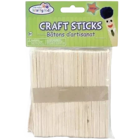 Responsible Multicraft Krafty Kids Natural Popsicle Sticks 100-Pack Breathable