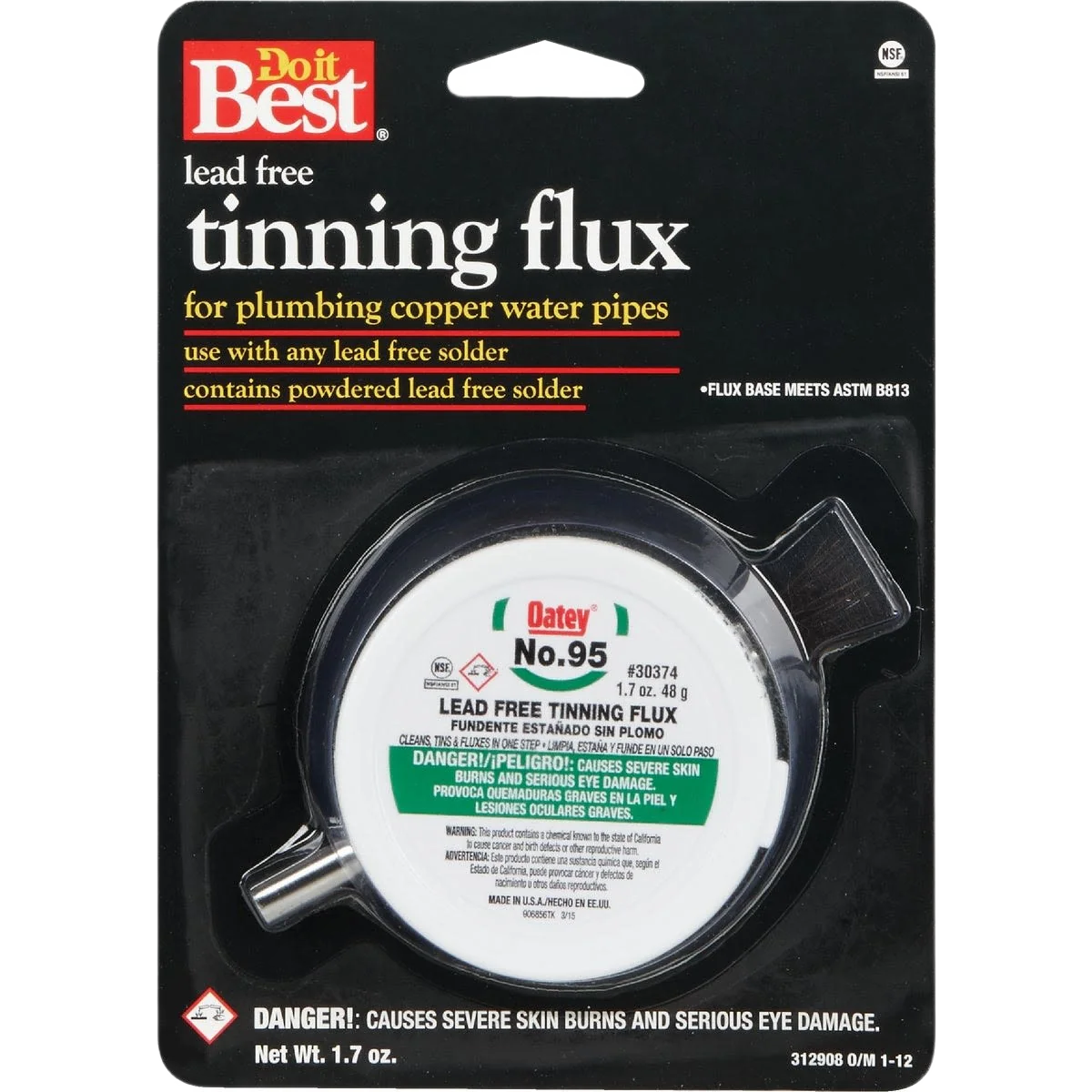 Fine Crafted Do it Powdered No 95 Lead- Tinning Flux with Brush 1.7 oz. Pure
