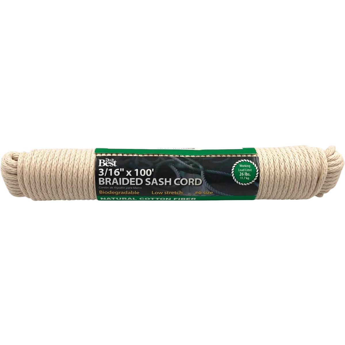 Advanced Do it White Solid Braided Cotton Sash Cord 3 16 In. x 100 Ft. Original Design