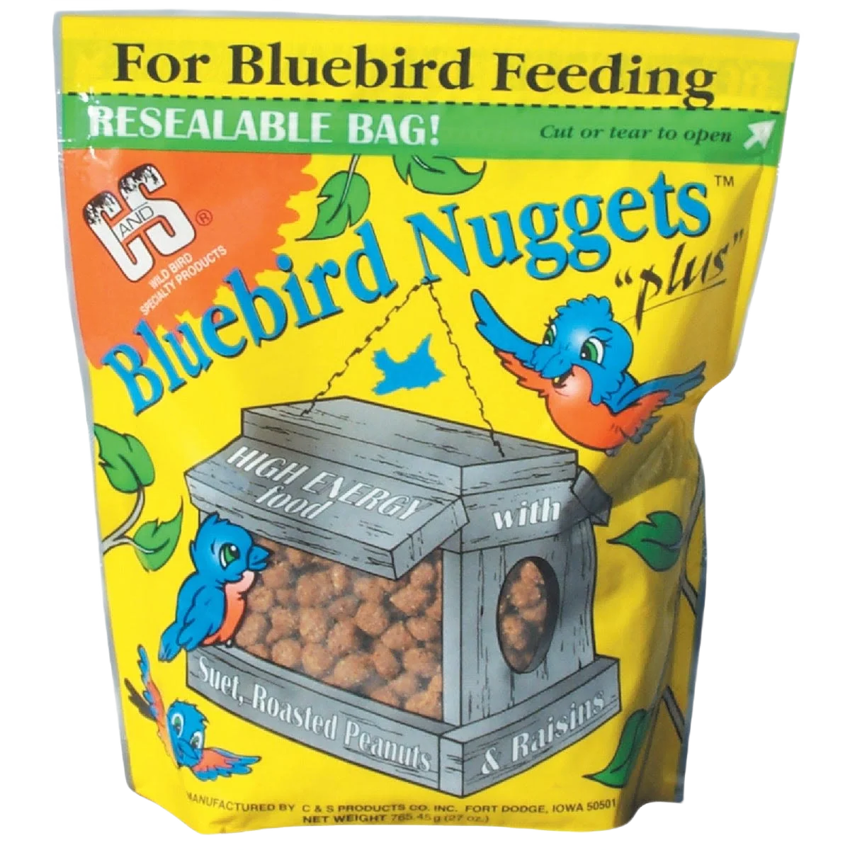 Original C S Bluebird Nuggets Wild Bird Food 27 oz. Eco-Friendly