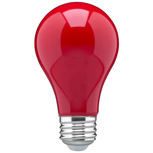 Superior Satco 8 Watt A19 LED Red Medium Base Light Bulb Fast