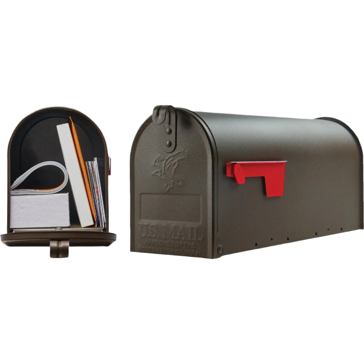 Premium Material Gibraltar Elite T1 Bronze Rural Post Mount Mailbox Official