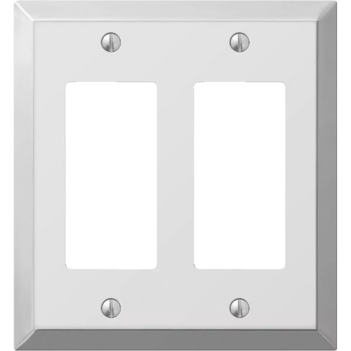 Optimized Amerelle 2-Gang Stamped Steel Rocker Decorator Wall Plate Polished Chrome Efficient