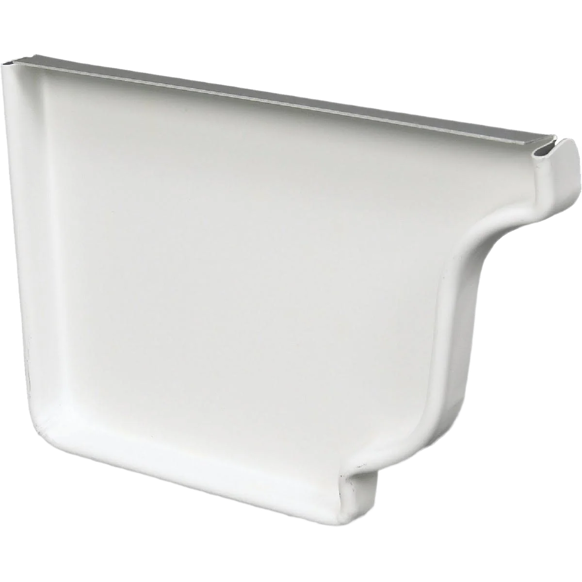 Fast Spectra Metals 5 in. Aluminum Left-Side Gutter End Cap White Organic