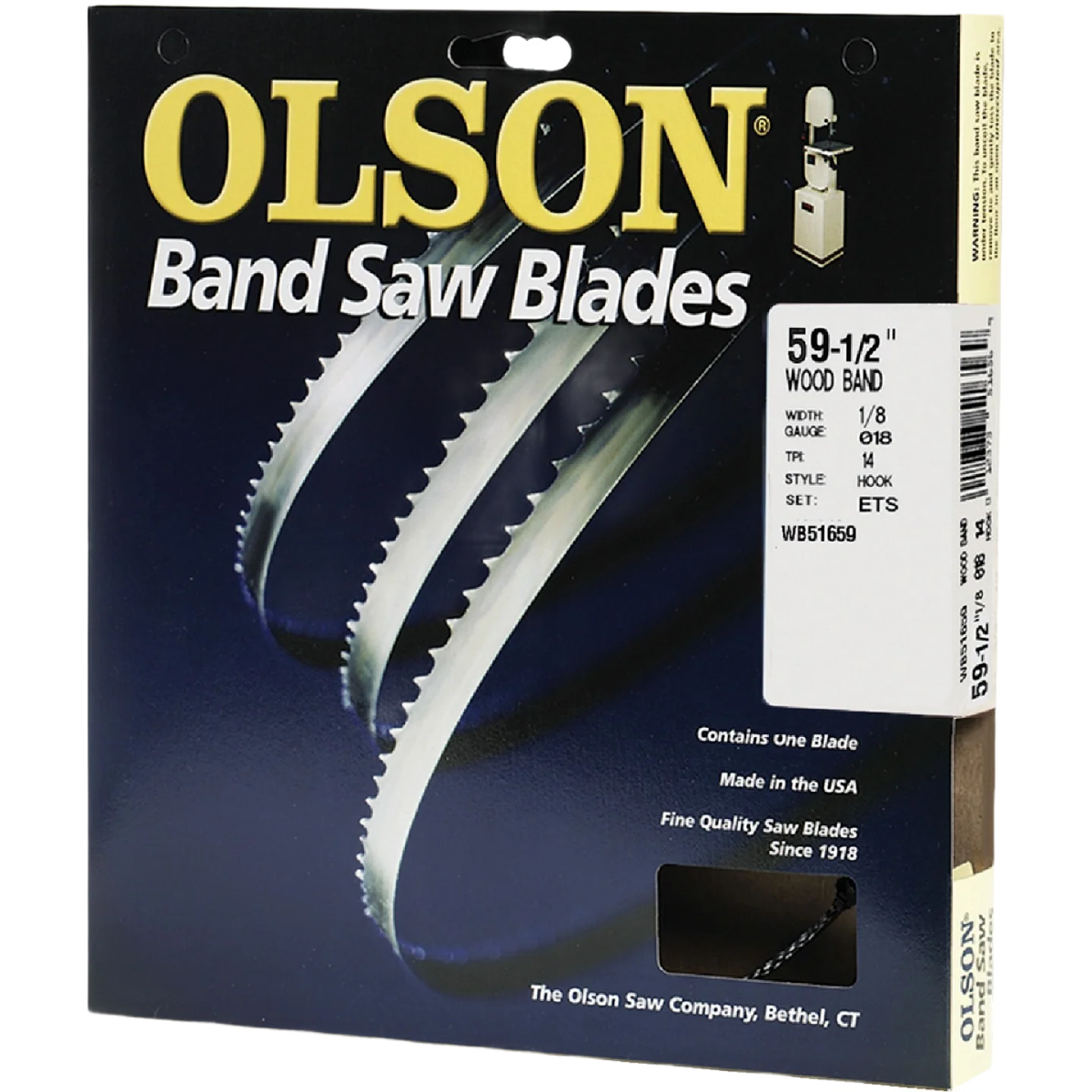 Professional Olson 59-1 2 x 1 8 in. 14 TPI Hook Wood Cutting Band Saw Blade Lightweight