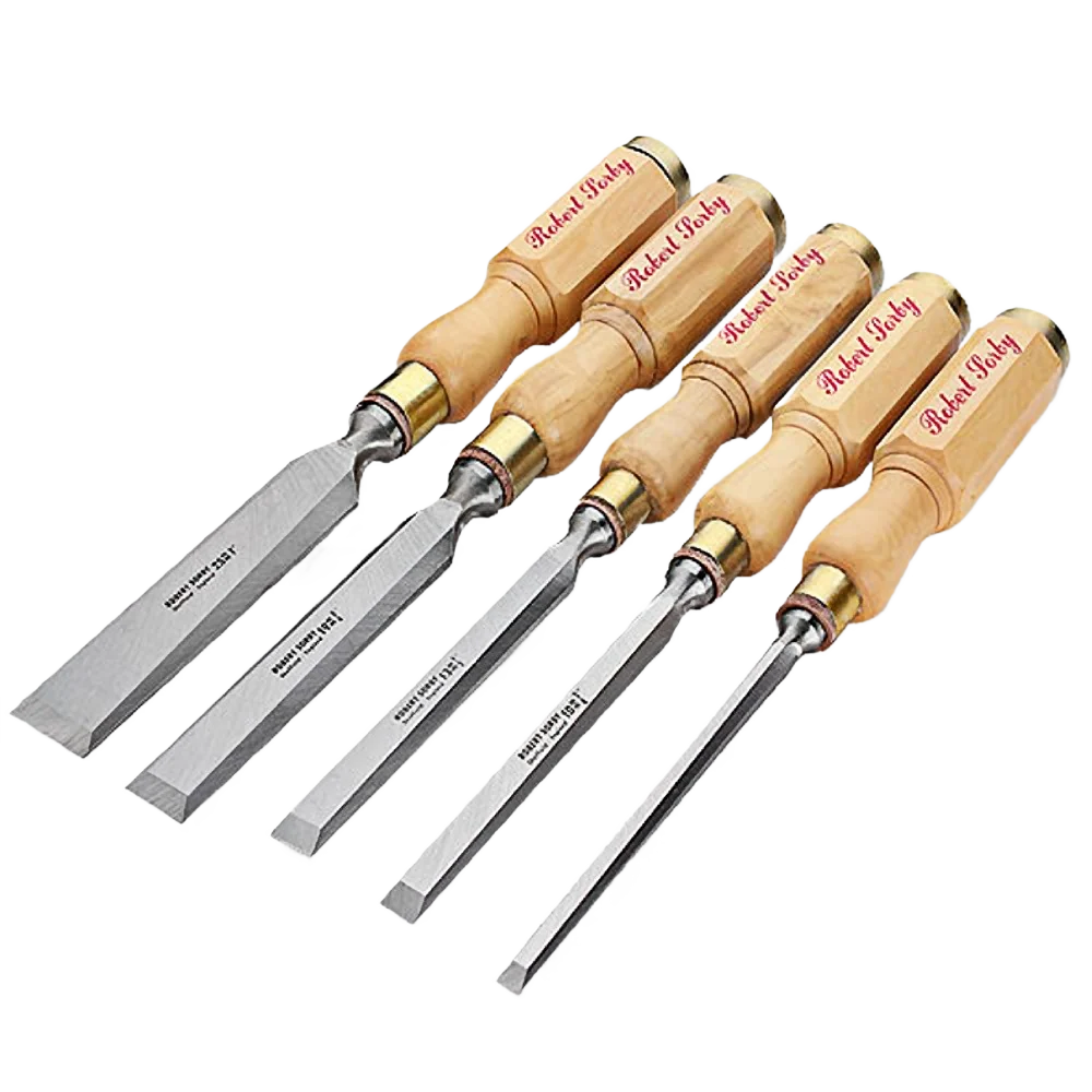 Genuine Sorby 5 Pc. Octagonal Boxwood Handle Bench Chisel Set Outstanding