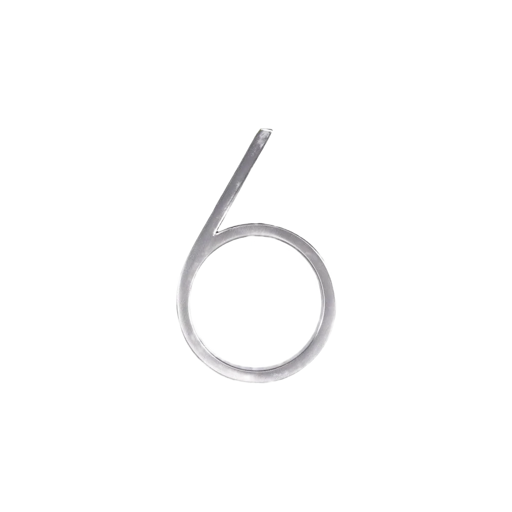 Solid Hillman Distinctions 5-In. Floating Mount Nickel House Number 6 Eco-Friendly