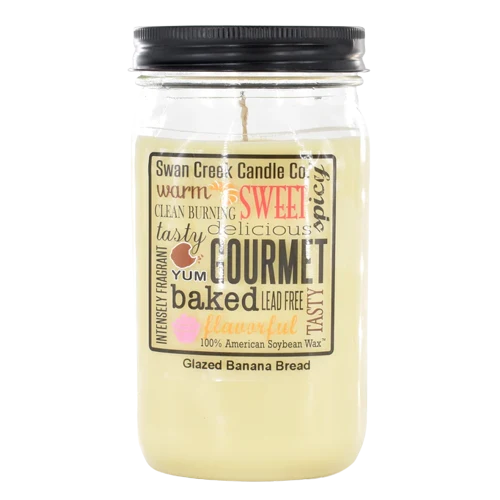 Premium Swan Creek Glazed Banana Bread Pantry Jar Candle 12 oz. High-Grade