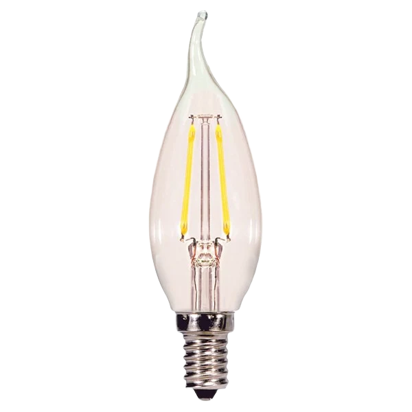 Proven Satco 2.5 Watt CA11 LED Candelabra Base Flame Tip Light Bulb Selected